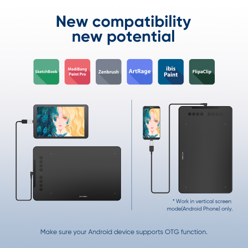 XPPen Updated Deco 01 V3 Graphics Tablet 10x6.25 Inch Drawing Pen Tablet 16384 Levels Pressure Battery-Free Pen with 60° Tilt Function Android