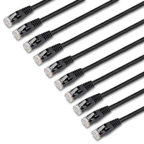 STARTECH CABLE - BLACK CAT6 PATCH CORD PACK 6 FT