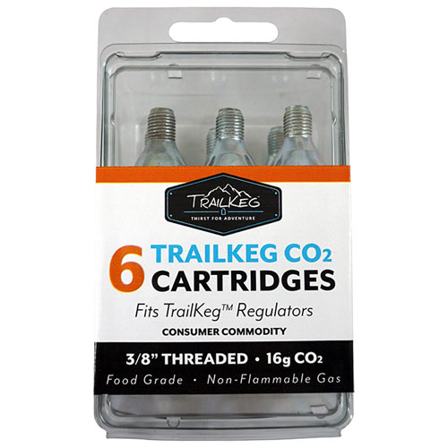 TrailKeg 16g CO2 Cartridges - 6 Pack
