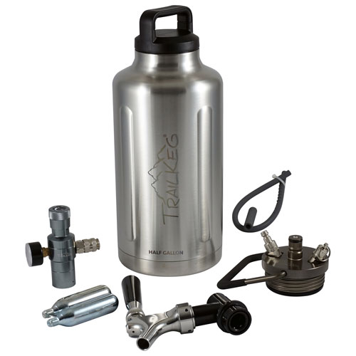 TrailKeg Half Gallon 64 oz Growler Package - Stainless Steel