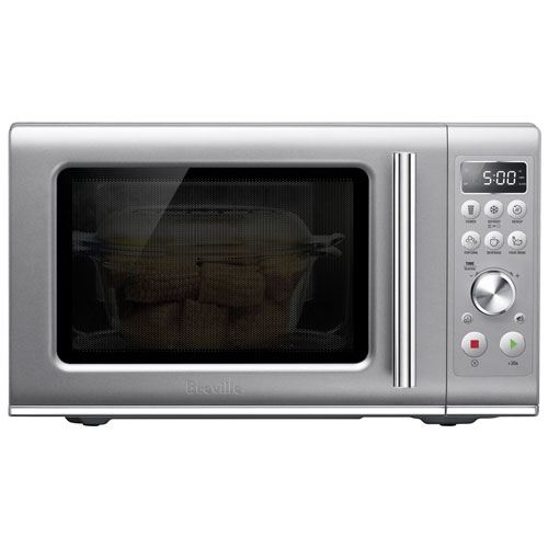 Breville Compact Wave Soft Close 0.9 Cu. Ft. Microwave - Silver - Only at Best Buy