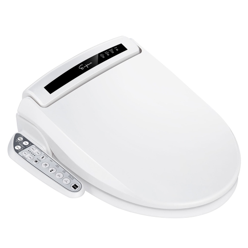 Empava Advanced Smart Electric Bidet Seats Heated Toilet Seats with Water Pressure Control for Elongated Toilets in White