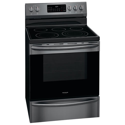 Frigidaire Gallery 30" 5.7 Cu. Ft. True Convection Electric Air Fry Range - Black Stainless