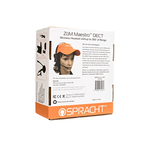 Spracht Zum Maestro Noise Cancelling DECT Wireless Headset with Mic -