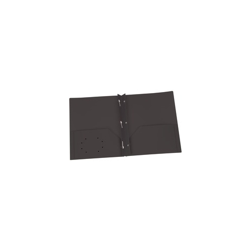 Oxford Black Two Pocket Poly Portfolio with Prongs