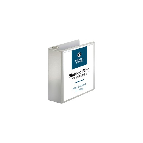 BUSINESS SOURCE  Basic D-Ring View Binders (28444) In White