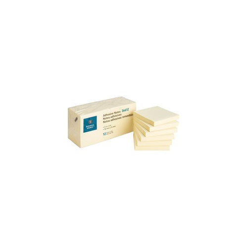 BUSINESS SOURCE  Yellow Repositionable Adhesive Notes (36612)