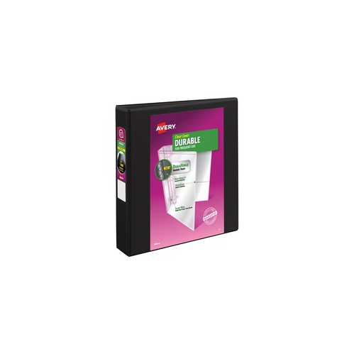 AVERY  Durable View Binder, 1-1/2" Slant Rings, 375-Sheet Capacity, Durahinge(R), Black (17021) (17021)