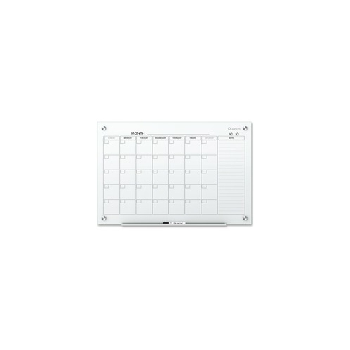 Quartet Infinity Magnetic Glass Dry-Erase Calendar Board - 3' x 2'