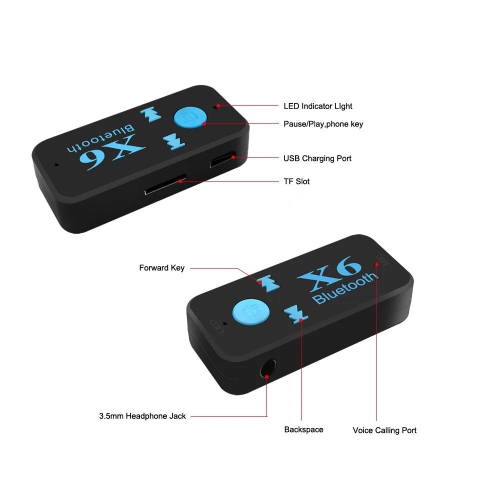 Achetez J19 3,5 mm Jack AUX Musique Musique Bluetooth 5.0 Kit de Voiture  Récepteur Mic Hands Free Wireless Adapter Enceinte de Haut-parleur Audio  Émetteur - le Noir de Chine