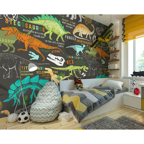 Wall Rogues Dinosaurs Wall Mural - Brown