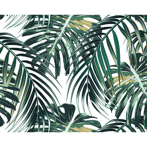 Ohpopsi Tropical Leaves Wall Mural - Green