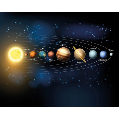 Ohpopsi Planets Wall Mural - Blue