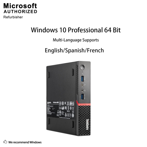 Refurbished - Lenovo ThinkCentre M900 Tiny,Intel Quad Core i5 6600T up to 3.5G,8G DDR4,512G SSD,WiFi,BT,Win10 Pro 64 Bit (EN/FR)