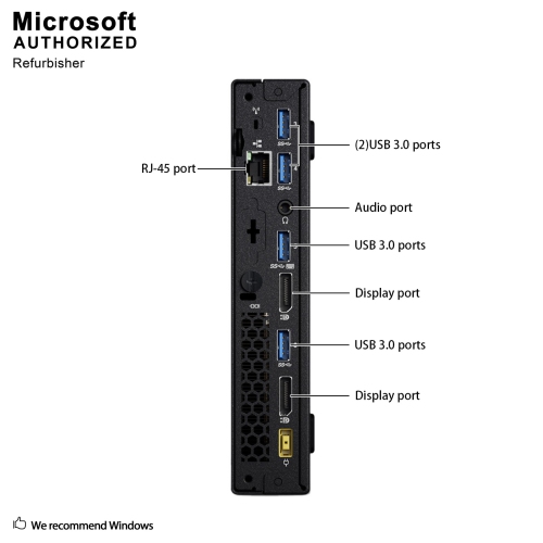 Refurbished - Lenovo ThinkCentre M900 Tiny,Intel Quad Core i5 6600T up to 3.5G,8G DDR4,512G SSD,WiFi,BT,Win10 Pro 64 Bit (EN/FR)