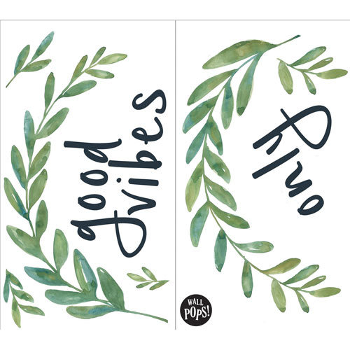 Décoration murale avec phrase Good Vibes Only de WallPops - Vert