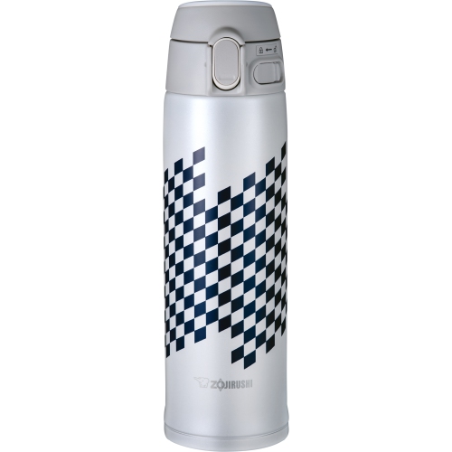 ZOJIRUSHI Flip-Open Stainless Water Bottle SM-TAE48SA - 16oz Ichimatsu White