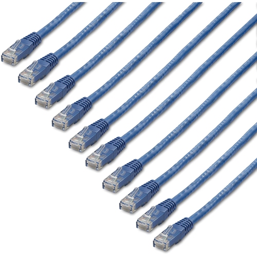 STARTECH  Cable - Blue Cat6 Patch Cord Pack 6 Ft (C6Patch6Bl10Pk)