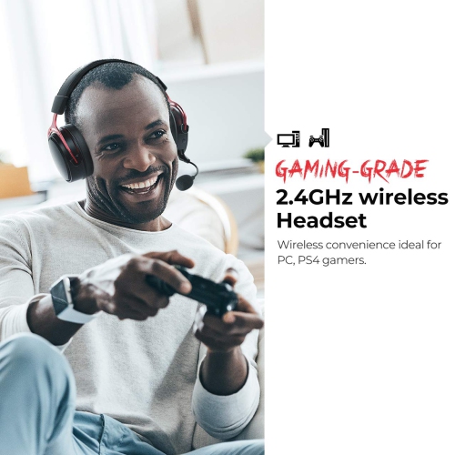 Mpow 2.4G Wireless Gaming Headset for PS4/PC Computer Headset with Dual Chamber Driver,17-hour of Wireless Use