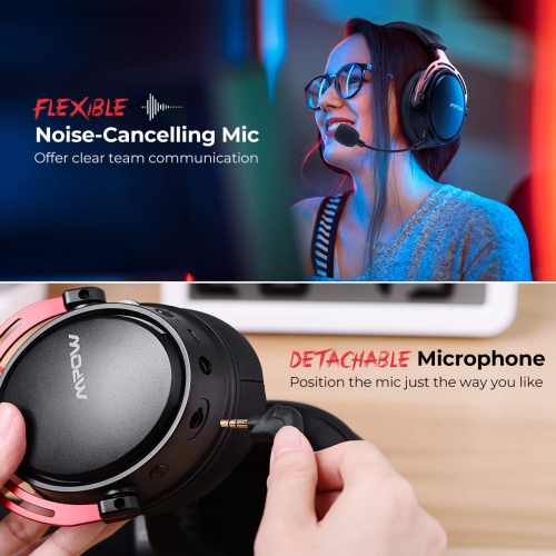 Mpow 2.4G Wireless Gaming Headset for PS4/PC Computer Headset with Dual Chamber Driver,17-hour of Wireless Use