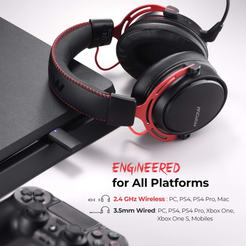 Mpow 2.4G Wireless Gaming Headset for PS4/PC Computer Headset with Dual Chamber Driver,17-hour of Wireless Use