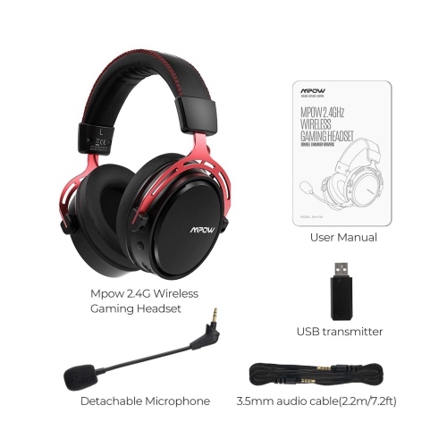Mpow 2.4G Wireless Gaming Headset for PS4/PC Computer Headset with Dual Chamber Driver,17-hour of Wireless Use