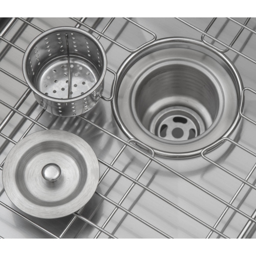 Ancona évier de 32 po. avec cuve unique à installation sous plan en axier inoxydable fabriqué à la main