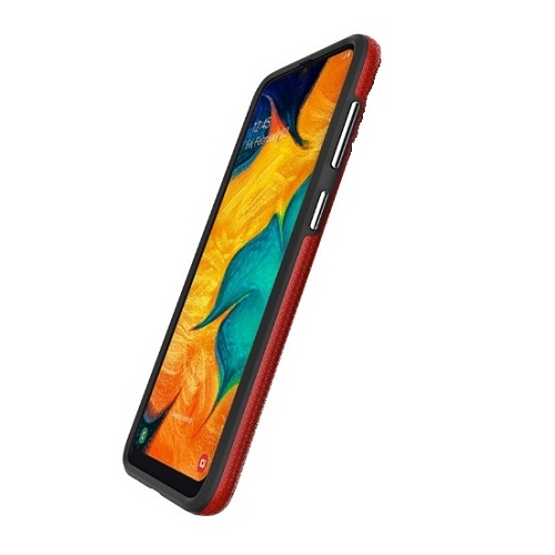 Coque hybride double couche conçue pour le Galaxy A20s, rouge