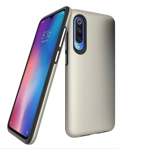 CC  Galaxy A10E Triangle Designed Dual Layer Hybrid Case In Gold