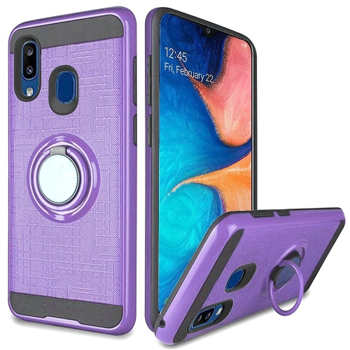 Galaxy A20s Hard Cover Case w/360 degrees rotating ring stand, Purple