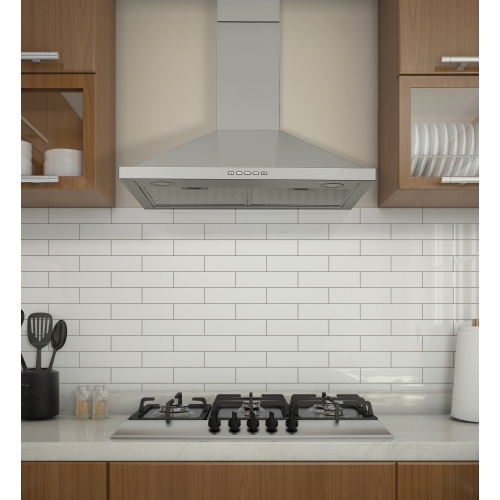 Ancona 30" Convertible Wall-Mounted Pyramid Range Hood in Stainless Steel&nbsp;