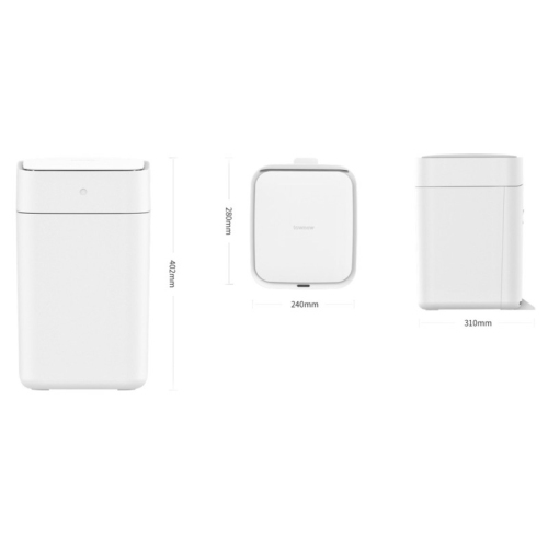 Poubelle intelligente à scellage automatique T1 de TowNew avec couvercle sans contact - 15,5 l - Blanc