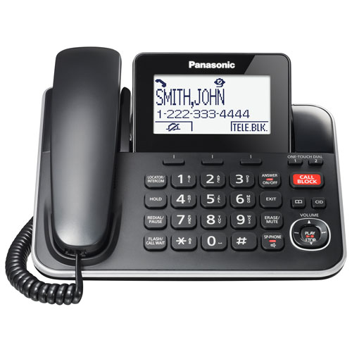 Panasonic 1-Handset DECT 6.0 Corded/Cordless Phone with Answering Machine