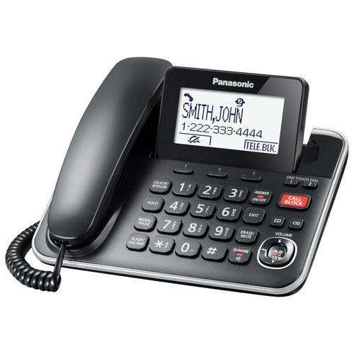 Panasonic 1-Handset DECT 6.0 Corded/Cordless Phone with Answering Machine
