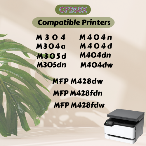 PRINTOXE® CF258X / 58X | Without Chip | Compatible with HP - High Yield CF258A / 58A Prints 10K Pages for M304 M304a M305d M305dn M404d M404n M404dn