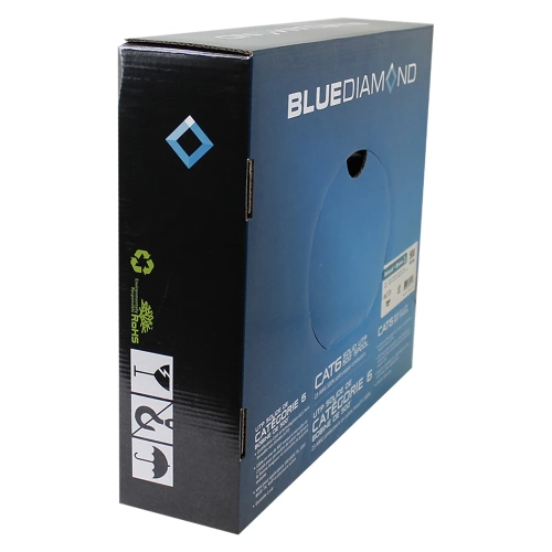 BlueDiamond – Bobine solide UTP Cat6 152,4 m, câble Ethernet, noir