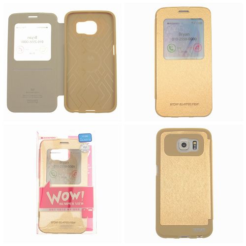CLEARANCE SALE! FINAL SALE! Samsung S6 Goospery Bumper View Flip, Gold