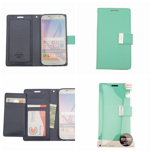Samsung S6 Goospery Rich Diary Case, Teal