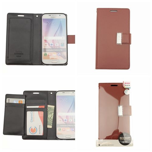 Samsung S6 Goospery Rich Diary Case, Brown