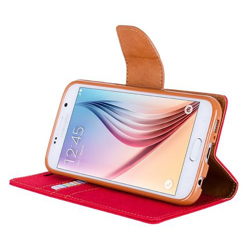 Samsung S6 Goospery Canvas Diary Case, Blue