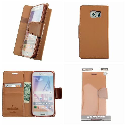 Samsung S6 Goospery Sonata Diary Case, Carmel