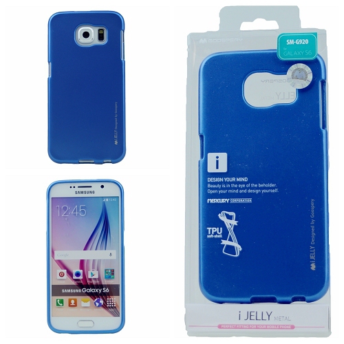 Samsung S6 Goospery iJelly Metal Case, Blue