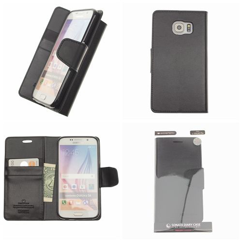 Samsung S6 Goospery Sonata Diary Case, Black