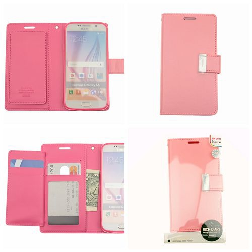 Samsung S6 Goospery Rich Diary Case, Baby Pink