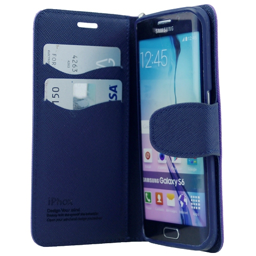 Samsung S6 Iphox Flip Case, Purple