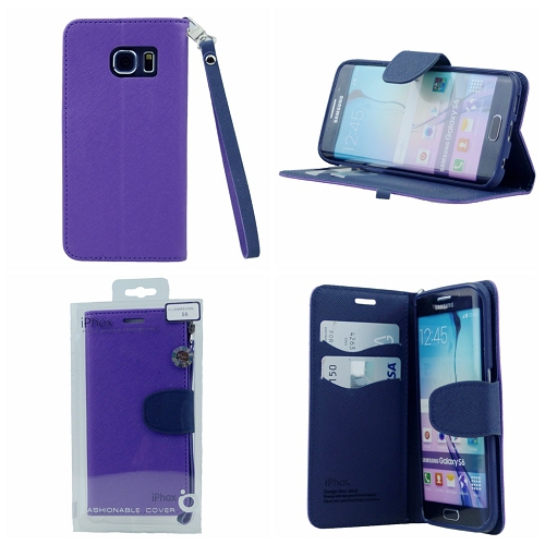 Samsung S6 Iphox Flip Case, Purple