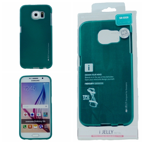 Samsung S6 Goospery iJelly Metal Case, Green