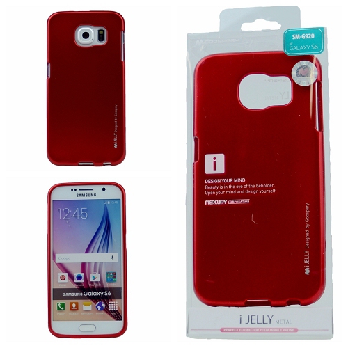 Samsung S6 Goospery iJelly Metal Case, Red