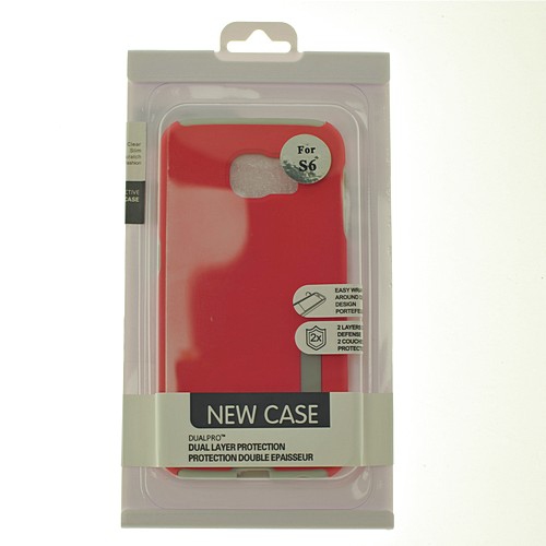 No Package Samsung S6 New Dual Layer Armor Case, Red