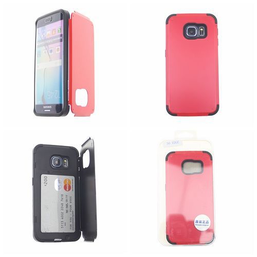 No Package Samsung Galaxy S6 Red Inverse Advanced Armor Stand Case Card Wallet